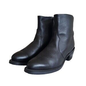 Durango Western Ankle Boots Men's Size 7.5 D Black Leather DB950 Side Zip